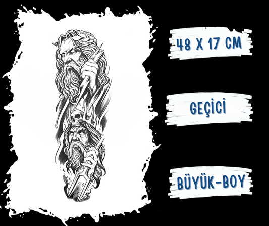 Zeus ve Şimşek Figürlü Geçici Dövme